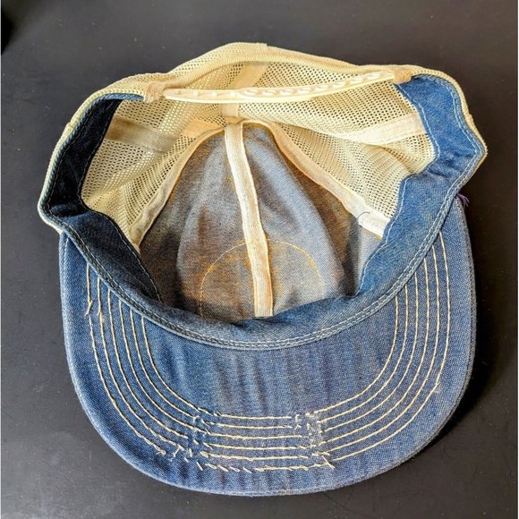 NASSAU Sportsmen's Club Hunt Game Dog Blue Khaki USA Snap Back Hat Vintage - Picture 6 of 6